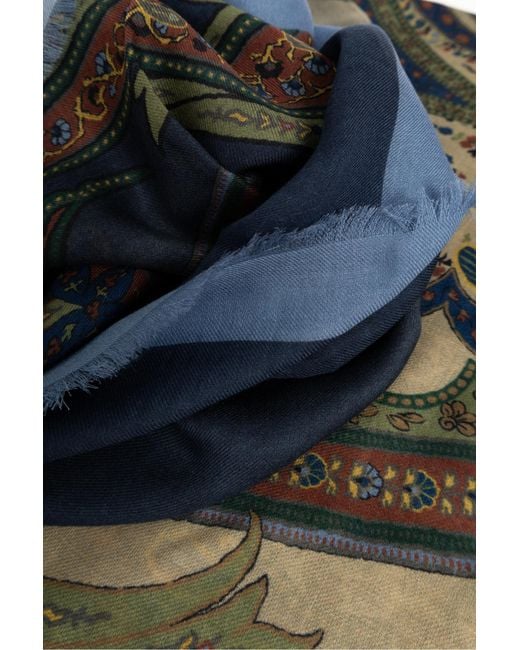 Etro Blue Patterned Scarf