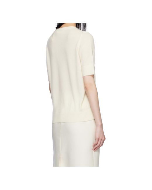 arch4 White Ribbed Knit T-Shirt