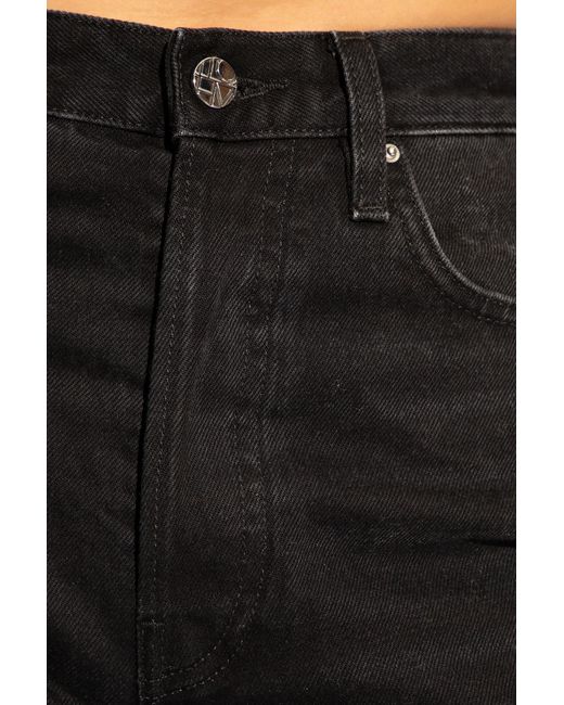 Totême  Black Totême Logo Patch Straight Leg Jeans