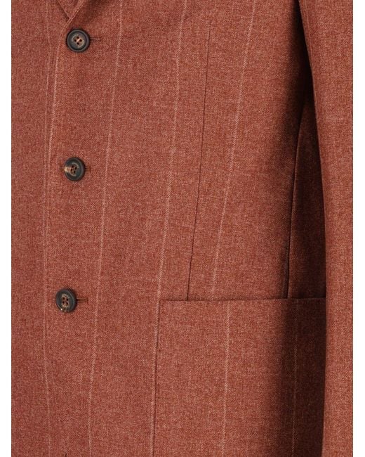 Eleventy Brown Long-Sleeved Suit Jacket for men