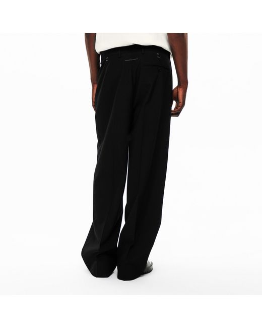 MM6 by Maison Margiela Black Staple Straight Leg Trousers for men