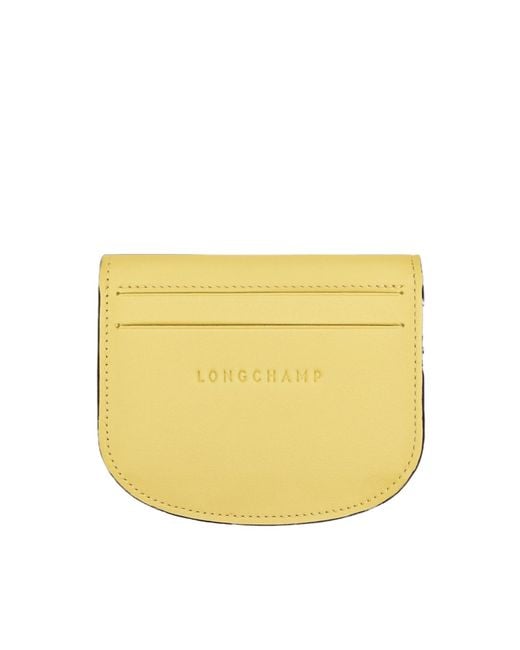 Longchamp Yellow Le Pliage Xtra Card Holder