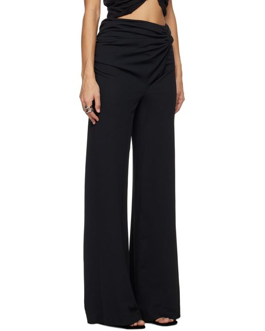 Rabanne Blue Wraparound High-Rise Palazzo Pants