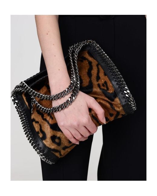 Stella McCartney Brown Mini Falabella Printed Chained Tote Bag