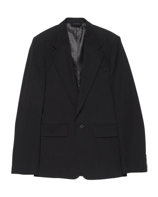 Acne Black Fitted Suit Jacket for men