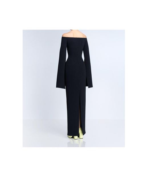 Solace London Blue Off-The-Shoulder Dress