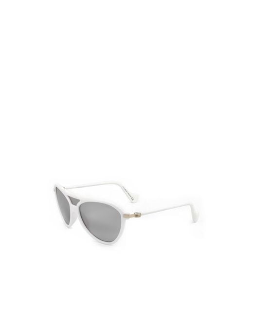 Moncler White Eyewear Pilot Frame Sunglasses for men