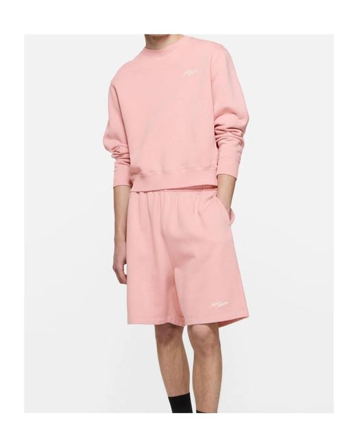 Acne Pink Fleece Sweatshirt With Logo for men