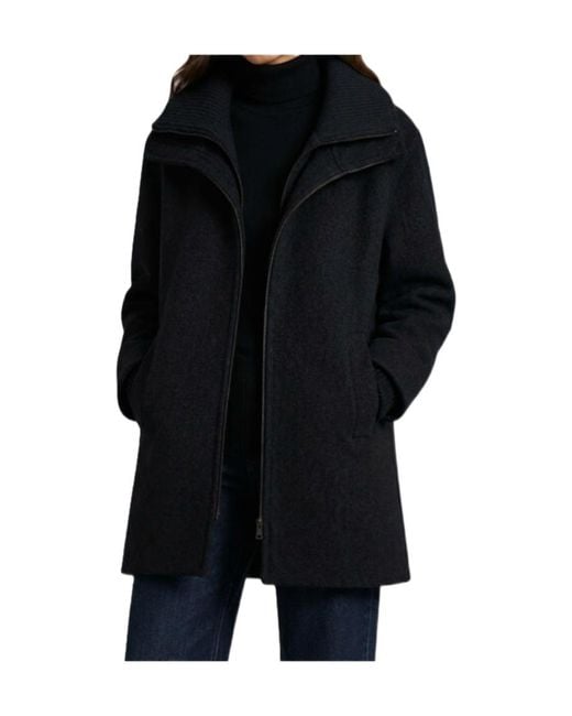 P.A.R.O.S.H. Black Two-Way Zipper Coat