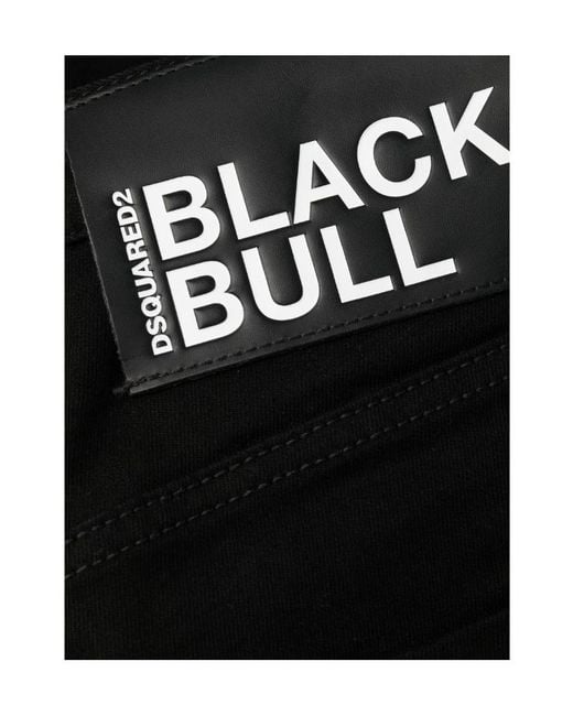 DSquared² Black Logo Patch Slim-Fit Jeans for men