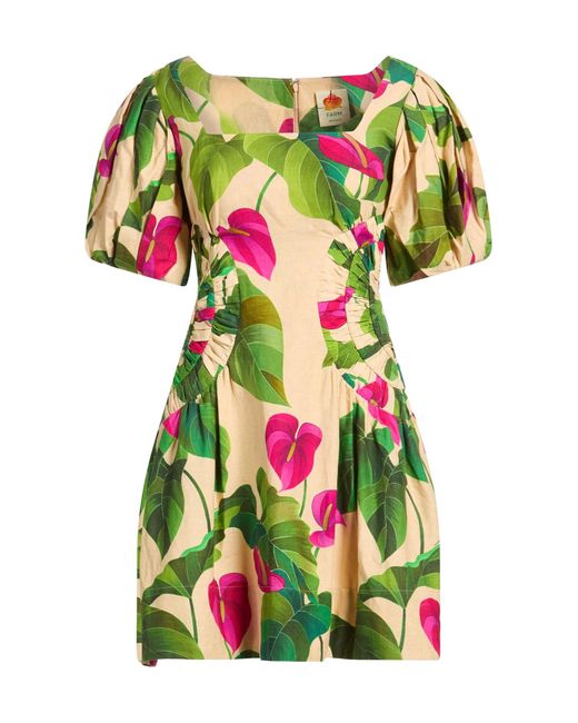 Farm Rio Green Short-Sleeved Dress