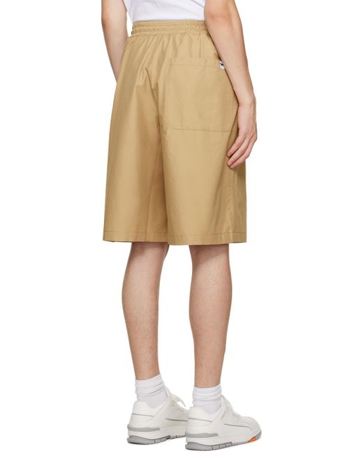 Maison Kitsuné Natural Wide-Leg Drawstring-Waist Shorts for men