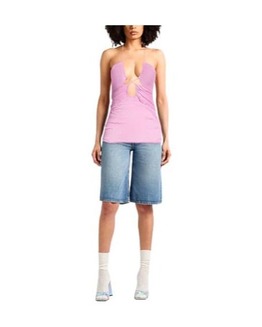 Isabel Marant Pink Sleeveless Off-The-Shoulder Top