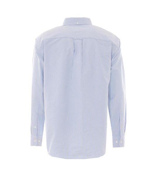 sunflower Blue Striped Embroidered Logo Shirt for men