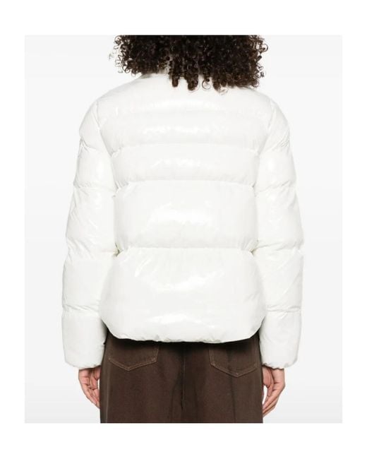Pinko White Long-Sleeved Zip-Up Down Jacket