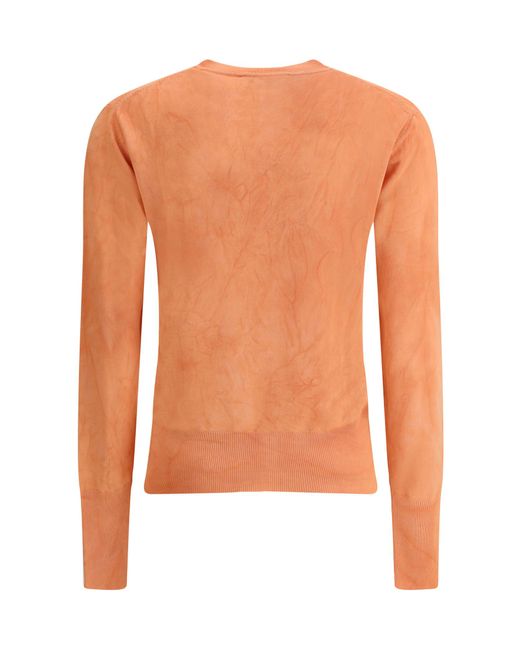 Vivienne Westwood Orange Logo Embroidered Buttoned Cardigan