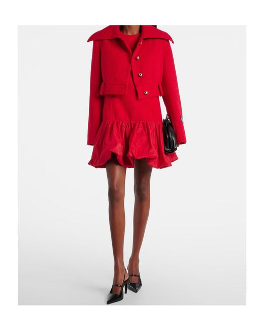 Patou Red Tweed Mini Dress