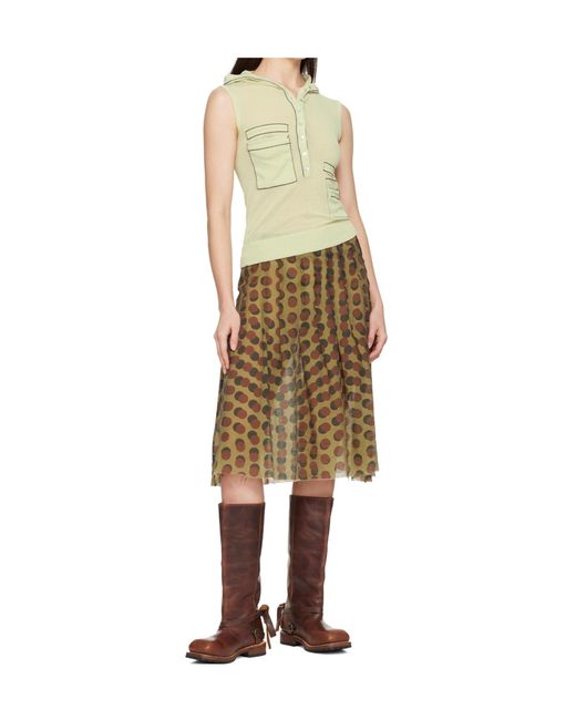 Edward Cuming Natural Optical Pleated Midi Skirt