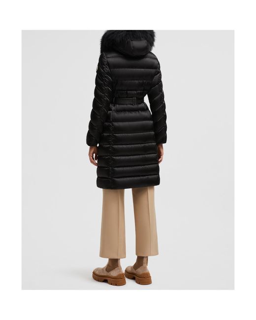 Moncler Black Leersie Long Down Jacket
