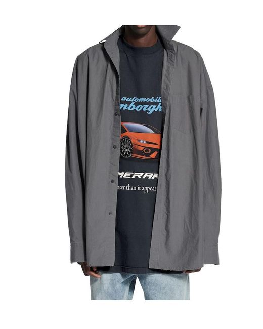 Balenciaga Gray Gucci Layered Long-Sleeve Shirt for men