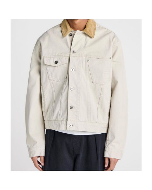 J.W. Anderson Natural Corduroy Collar Denim Jacket for men