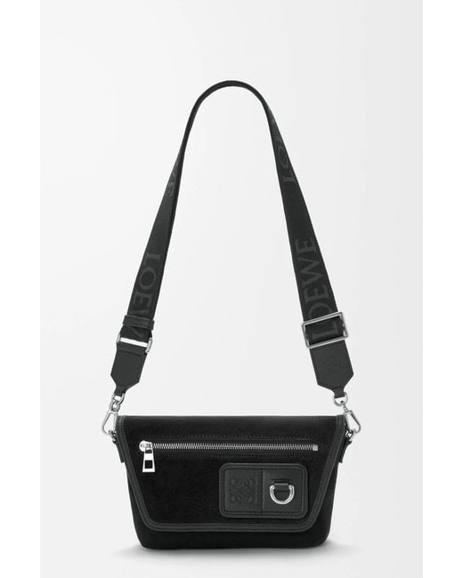 Loewe Black Mini Flex Messenger Bag for men