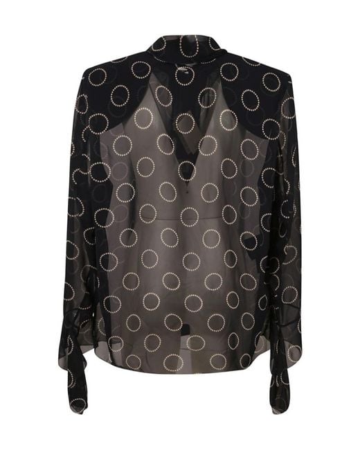 Prada Black Sheer Circle-Print Shirt