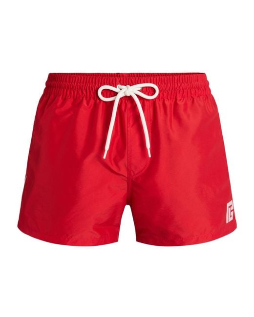 Balmain Pb Embroidered Swim Shorts for men