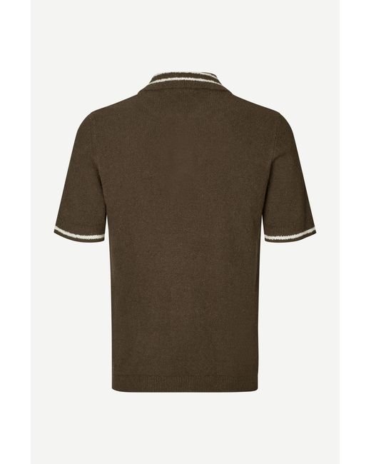 Samsøe & Samsøe Green Samsøe Samsøe Sapedro Textured Polo Shirt for men