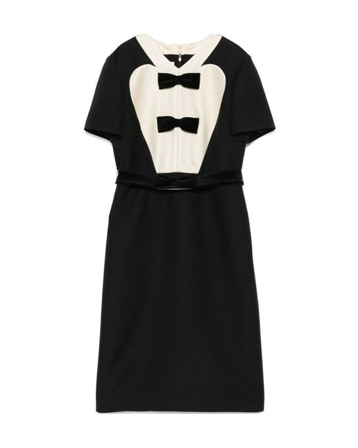 Valentino Black Bow-Detail Midi Dress