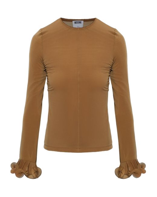 Moschino Brown Long-Sleeved T-Shirt