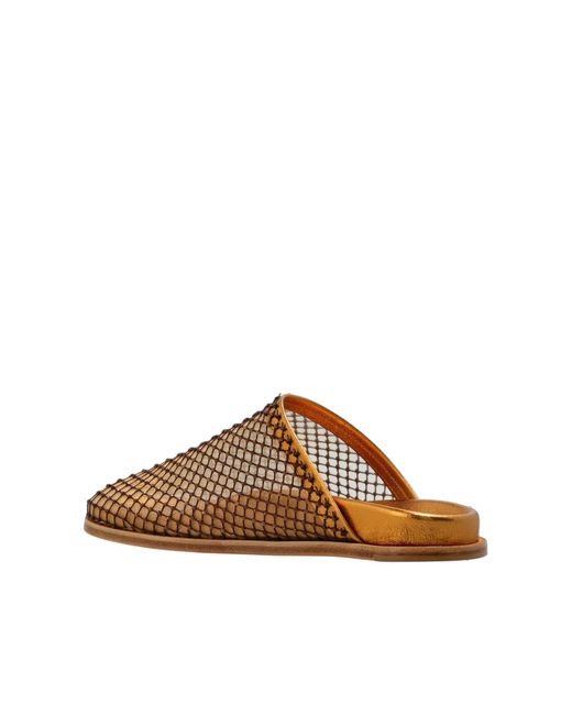Forte_forte Brown Round-Toe Slippers