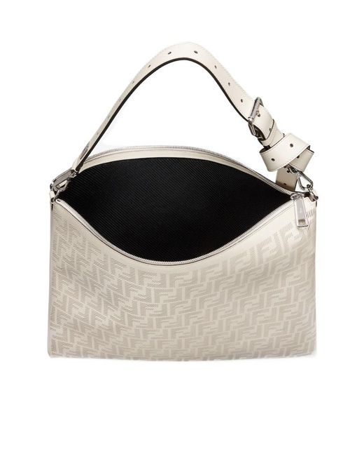Fendi White After Ff Motif Shoulder Bag for men