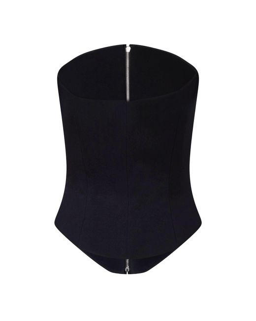 McQueen Blue Strapless Corset Top