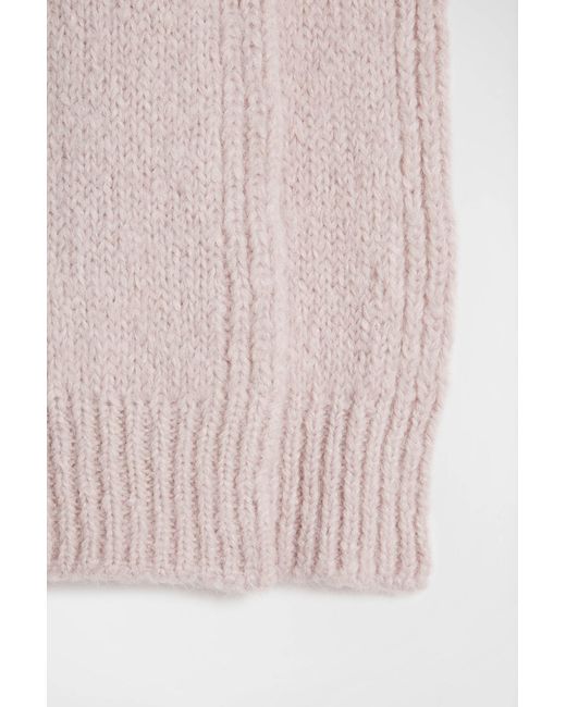 Jil Sander Pink Logo-Patch Knitted Scarf