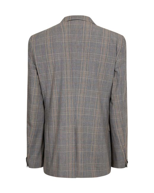 Boss Gray Classic Check Blazer for men