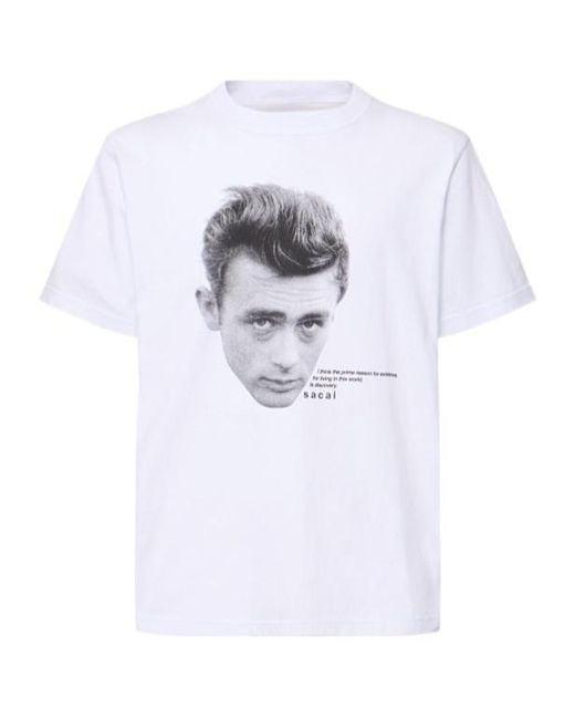 Sacai White Short-Sleeved T-Shirt for men
