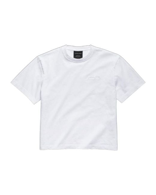 Canada Goose White Embossed-Logo T-Shirt