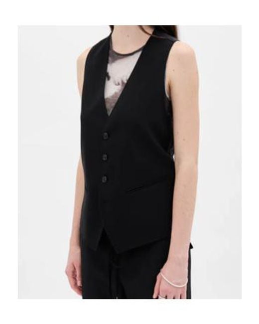 Ann Demeulemeester Black Charlotte Button-Fastening Waistcoat