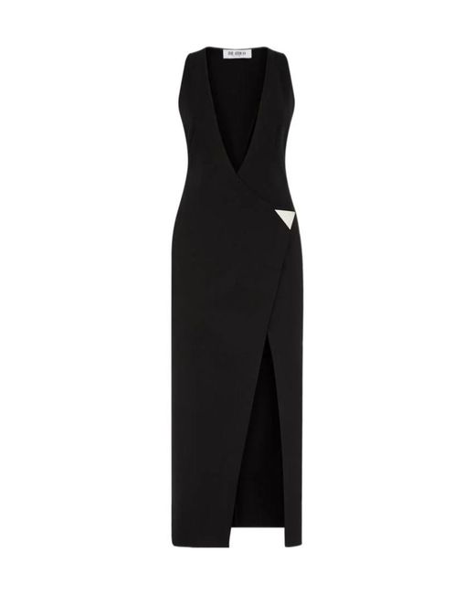 The Attico Black The Logo Plaque Sleeveless Dress