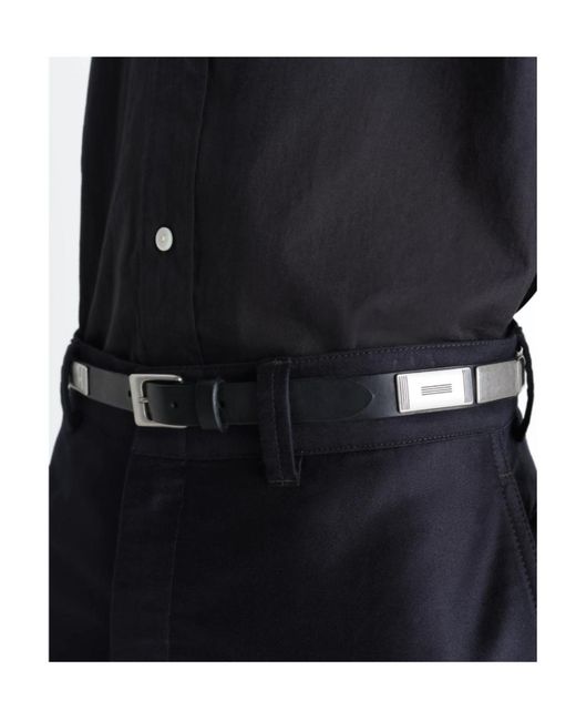Lemaire White Plaque Detail Leather Belt for men