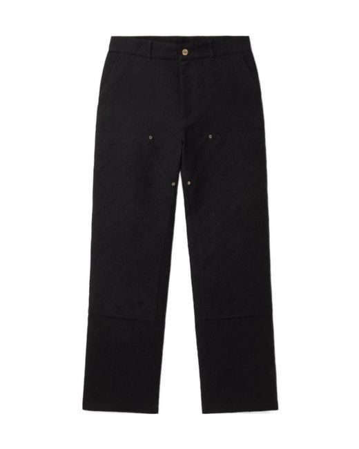 Casablanca Black Jacquard Cargo Trousers for men