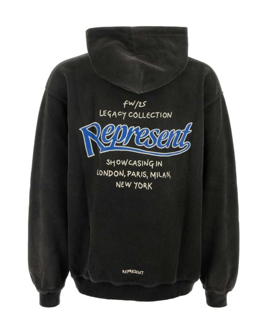 Represent Black Showcasing Long Sleeved Hoodie for men