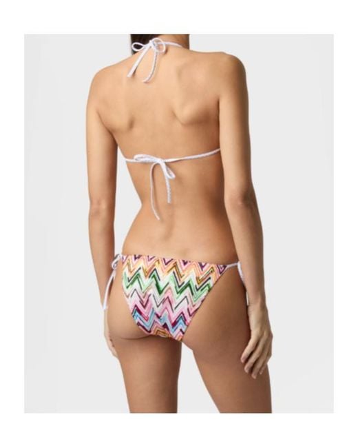 Missoni White Zigzag Pattern Stretch Lace-Motif Bikini Set
