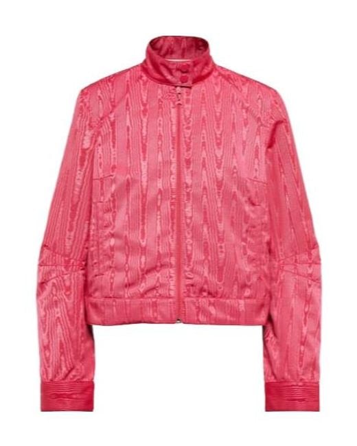 MARINE SERRE Red Boxy Moire Track Jacket