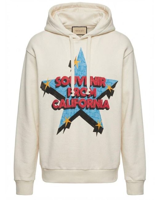 Gucci White Souvenir From California Print Hoodie