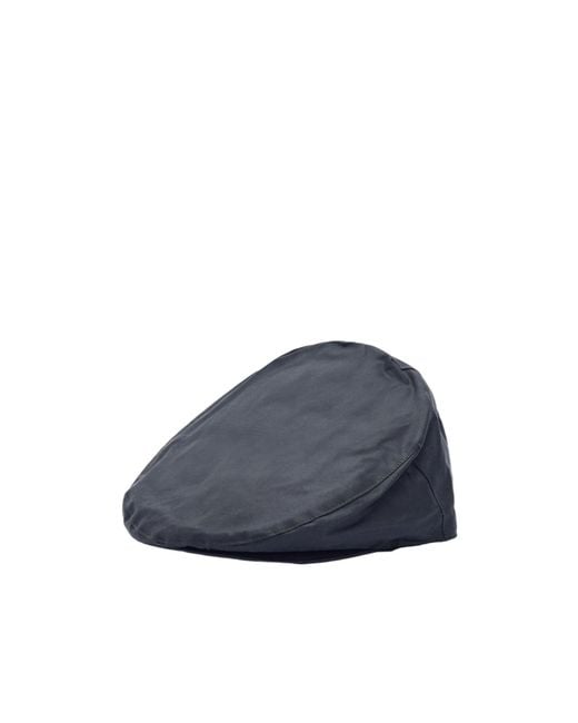 Barbour Blue Wax Flat Cap for men