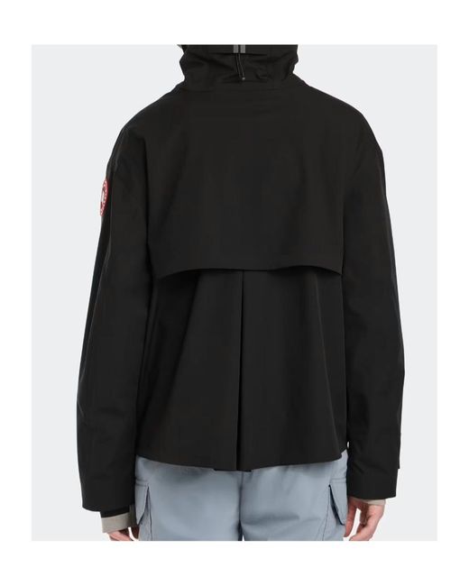 Canada Goose Blue Logo-Patch Hooded Jacket