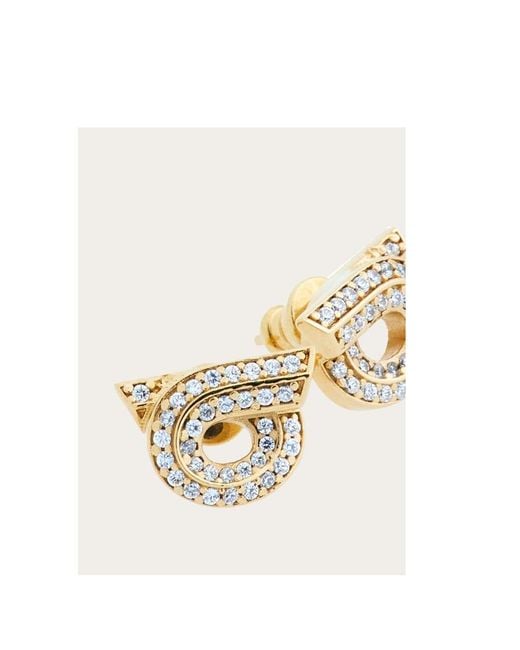 Ferragamo Metallic Ferragamo Gancini Embellished Earrings