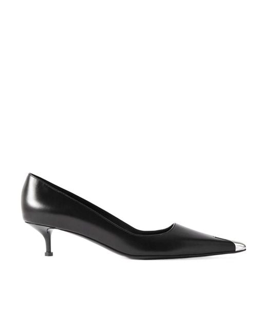 McQueen Black Pointed Toe Sandals